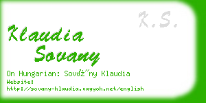 klaudia sovany business card